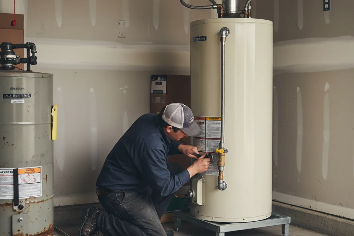 Water heater and shutoff valve replacement in East Boston